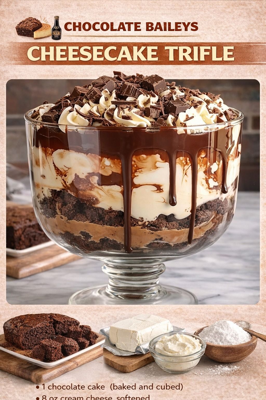 Baileys Chocolate Cheesecake Trifle