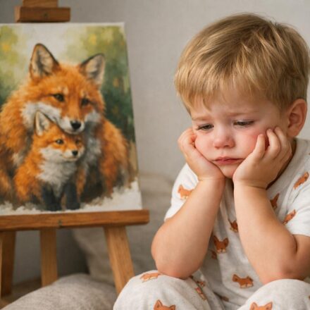 My little artist put his whole heart into this painting 🦊💔 He spent hours bringing this fox family to life with so much love and care. Despite the tears today, I’m incredibly proud of the emotion he’s able to express through his art. Sometimes creativity appears in the most tender ways. Thank you to everyone who has noticed the beauty in his work: your kindness truly means the world to us 🌈❤️🖌️