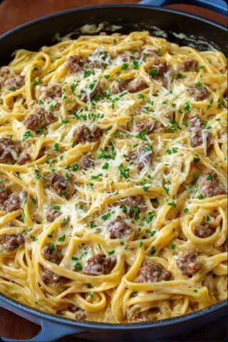 Garlic Butter Beef Pasta