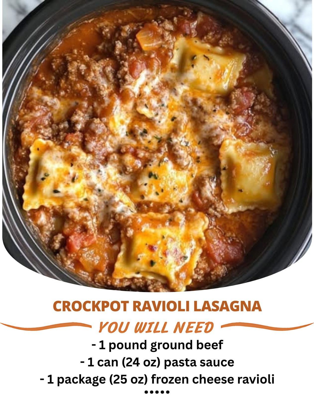 Crockpot Ravioli Lasagna