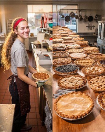 Grief first led me to the kitchen, though I never expected it to shape my future.  When I was sixteen, a winter night changed everything. A house fire took my parents and grandfather in moments, leaving me standing barefoot in the snow with nothing but borrowed clothes and shock.  The home, the photos, the keepsakes—all gone. I moved into a community shelter for displaced youth, grateful for a bed but numb inside.  My only surviving relative offered sympathy but little support, and I quickly learned I was on my own. During the day, I focused on school, determined to build a future. At night, when the dorm grew quiet, I wandered into the shared kitchen, searching for something that made me feel steady again.  That’s where baking found me. With donated ingredients and secondhand tools, I began making pies—apple, blueberry, cherry—rolling dough on scratched counters and timing the oven carefully. What started as a distraction became a purpose. I boxed the pies and quietly delivered them to a nearby hospice and homeless shelter,  never leaving my name. I didn’t want recognition; I just needed to place my love somewhere safe. The warmth of baking eased my grief, and imagining someone finding comfort in a slice gave  meaning to days that once felt empty. Even when others questioned why I spent my limited funds on strangers, I kept going. In those quiet hours, kneading dough by hand, I felt close to the family I’d lost and to a future I hoped still existed.