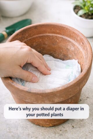 Here’s why you should put a diaper in your potted plants