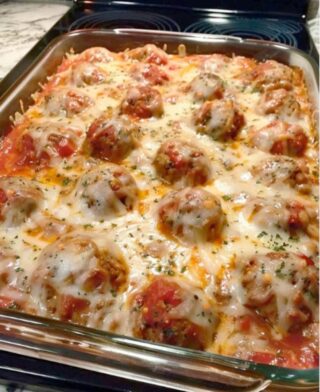 Dump and Bake Meatball Casserole