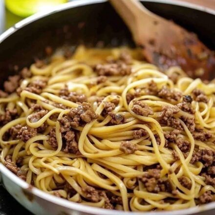 15 Minute Mongolian Ground Beef Noodles