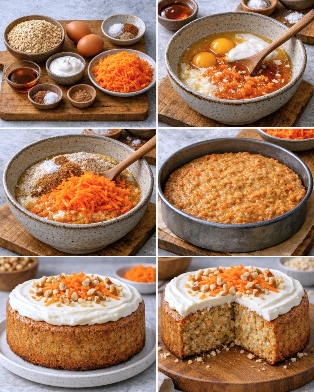 Healthy Homemade Carrot, Yogurt, and Oat Cake