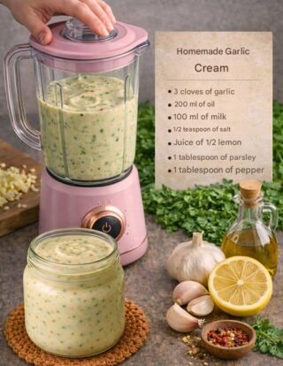 Grandma’s Famous Garlic Cream 👵🧄 It will make your mouth water