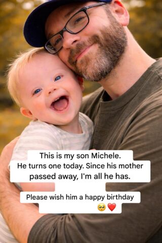 Today, Michele woke up before sunrise, as if she knew the day was different. She opened her eyes and looked for me with that gaze that can’t explain anything, but understands everything. And when she saw me… she smiled. A huge, full smile, the kind that for a moment makes the house feel less empty.  A year ago, I thought life had a script. I had plans, certainties, a “later.” And then suddenly, silence arrived. Since his mother passed away, everything that used to be simple has become a struggle: bathing him, feeding him, comforting him when he cries, singing softly to him when he can’t sleep, pretending to be strong when inside I’m breaking down.  Sometimes I look at Michele and think about how unfair everything can be… and, at the same time, how miraculous it all is. He doesn’t understand the weight of dates. He doesn’t know what “missing” means. But I do. I feel it in every corner, in every moment when I wish she could watch him grow.  And yet, every day I make myself the same promise: he will never feel alone. Not on difficult days. Not when I’m exhausted. Not even when I’m afraid I’m not enough.  Today he turns one. A year of laughter that sustained me when I was on the edge. A year of long nights and mornings that start all over again. A year learning to be “everything he has”… and discovering that he became everything that keeps me standing. 🥺❤️