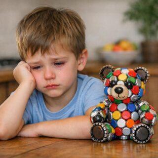 He was so excited to show the neighborhood kids the bear he made out of “treasures.” They laughed and told him it looked more like a pile of trash than a bear. He went inside and just rested his head on the table. It hurts to see how the careless words of older children can hurt them. No matter what they say, their imagination is worth more than their approval.