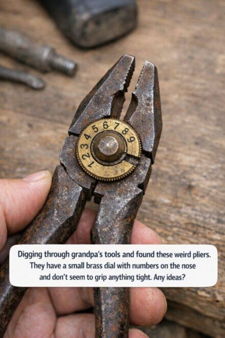 Digging through grandpa’s tools and found these weird pliers. They have a small brass dial with numbers on the nose and don’t seem to grip anything tight. Any ideas?