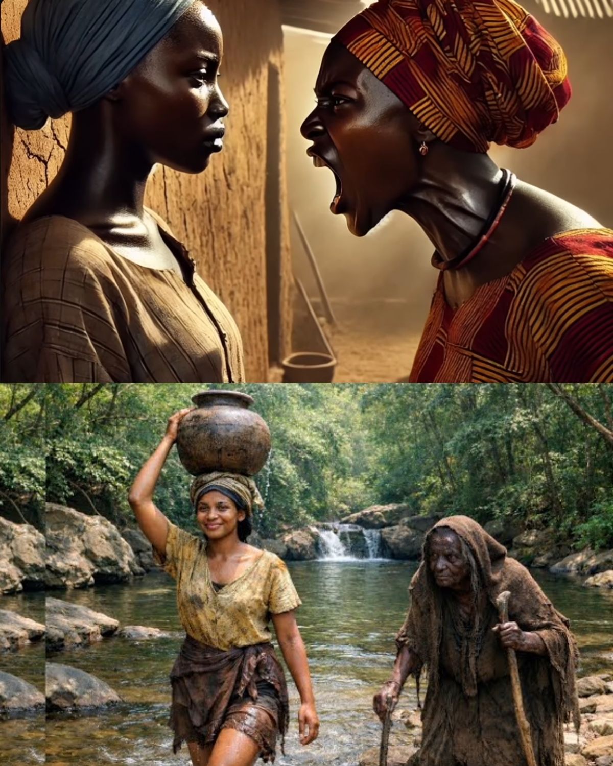 A Poor Girl Helped An old Woman Carry her Pot of Water Not knowing She wasn’t Human