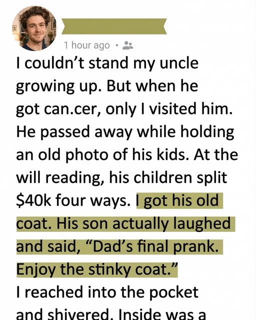 They Mocked Me for Inheriting a Smelly Coat—But They Had No Clue What Was Inside