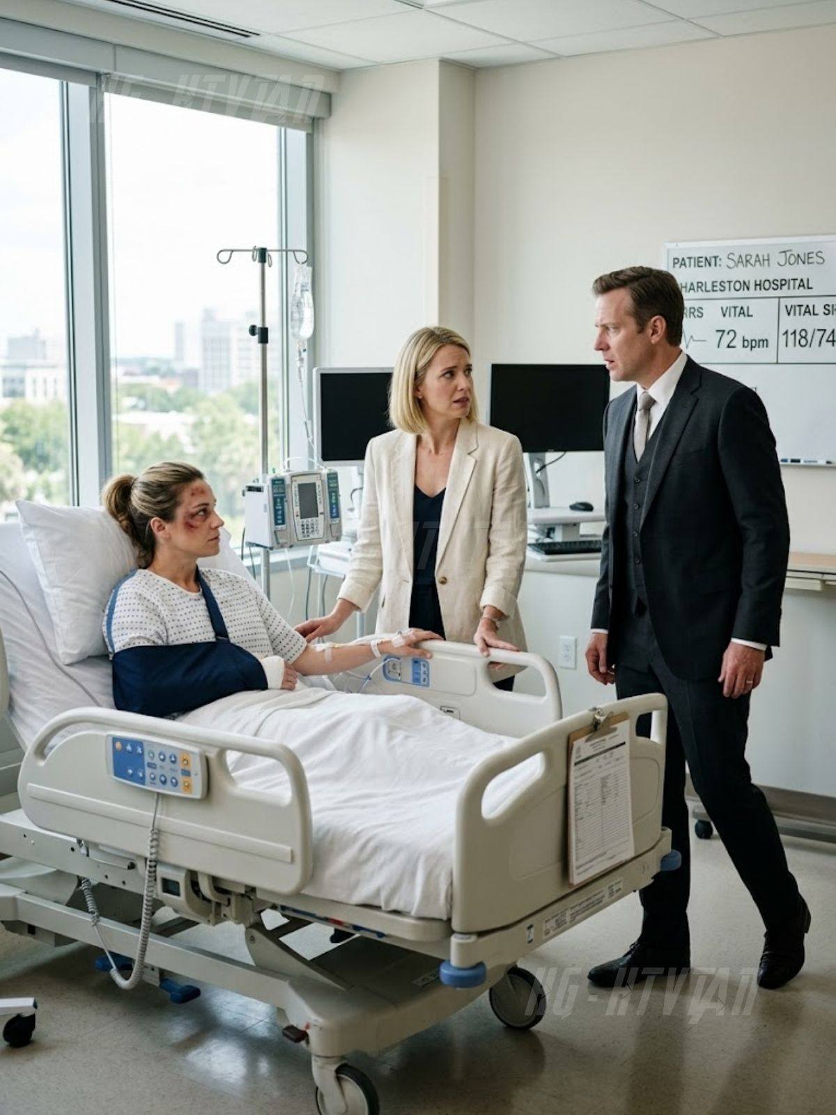 I survived a car accident just days after learning my aunt had left me $80 million, and while I was still lying in a Charleston hospital bed trying to process the money, the loss, and the past I had never fully buried, my sister made it very clear I ranked below whatever else she had going on. No flowers. No visit. No late-night text asking if I needed anything. Then, on the third day, she suddenly appeared in a cream blazer with a calm, polished man at her side and introduced him as someone who could help me make “smart choices” about the estate before I did anything emotional. I already knew she hadn’t come for me. But the second the nurse spoke my name and he really looked at my face, his entire expression collapsed—and then he whispered, “Oh my God, you’re my…”